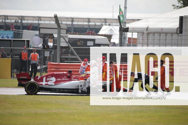 Photo4 LaPresse 12 07 2019 Silverstone, England Grand Prix Formula One England 2019 In the pic: free Practice 1, Kimi Raikkonen (FIN) Alfa Romeo Racing C38 stops on the track