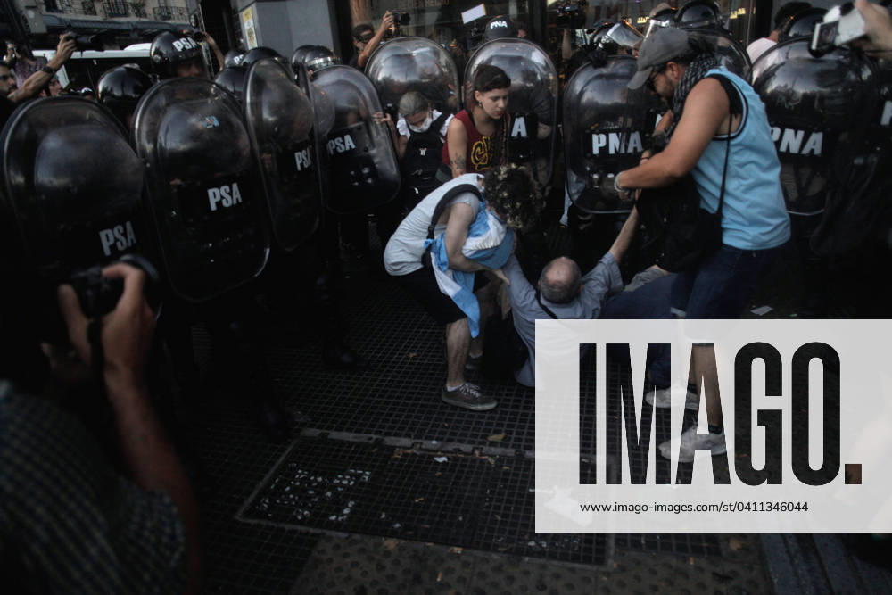 February 2, 2024, Buenos Aires, Argentina: The security agencies of the Argentine state strongly repressed demonstrators who were protesting in the vicinity of the nation s Congress in repudiation of the approval, in the chamber of deputies, of the controversial Omnibus Law of the newly elected president, Javier Milei. In the repression, older adults were beaten, run over, and sprayed with pepper spray. They also strongly detained a photographer. Buenos Aires Argentina - ZUMAa179 20240202_aap_a179_006