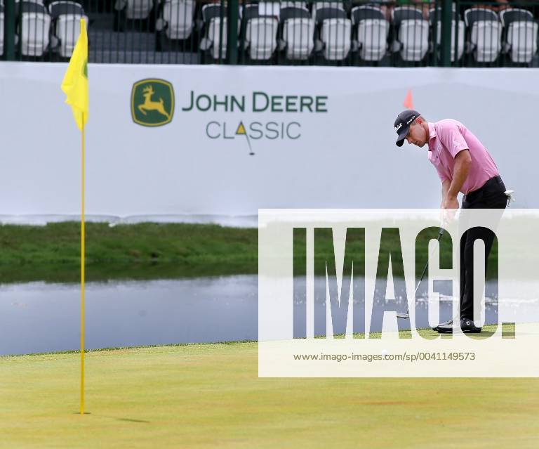 Silvis, Iowa, USA - Charles Howell III watches his putt roll across the 18th green during the third round of the John Deere Classic at TPC Deere Run in Silvis, Illinois Saturday, July 13, 2019. Golf 2019: John Deere Classic Iowa - ZUMAq30_ 20190713_zaf_q30_017