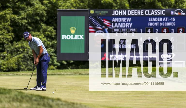 Silvis, Iowa, USA - Andrew Landry putts on five during the third round of the John Deere Classic at TPC Deere Run in Silvis, Saturday, July 13, 2019. Golf 2019: John Deere Classic Iowa - ZUMAq30_ 20190713_zaf_q30_054