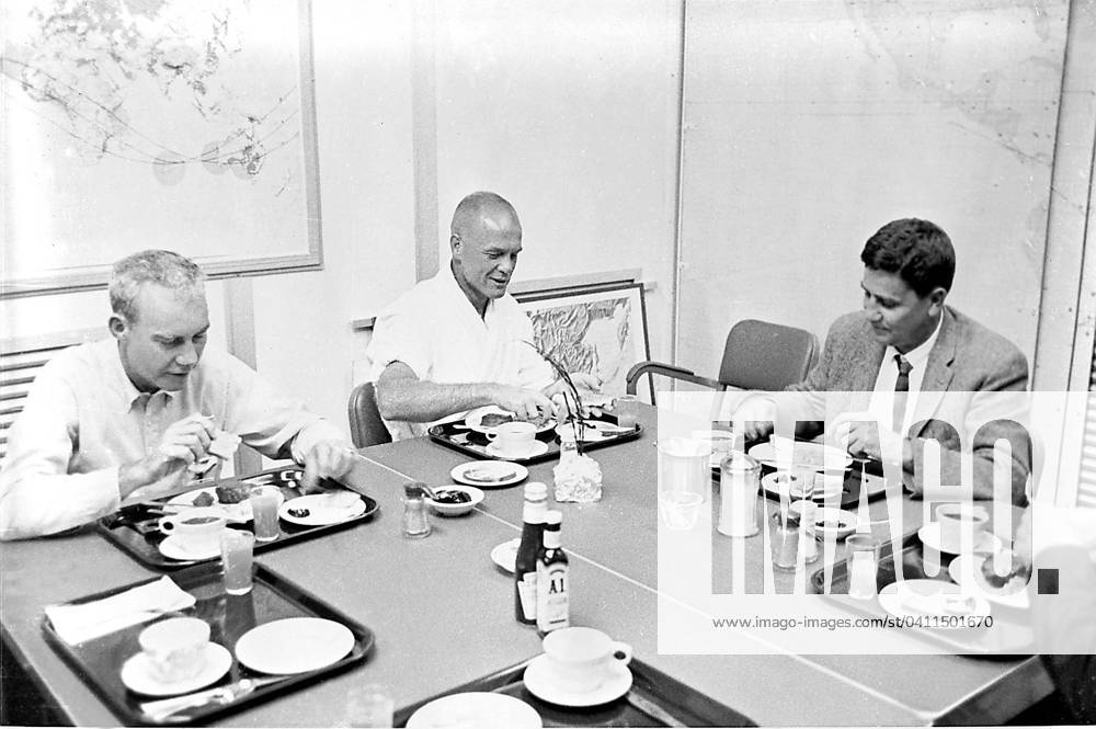 Glean Eats Breakfast Prior to MA-6 Flight Astronaut John H. Glenn, Jr. (center) eats breakfast on February 20, 1962 prior to his launch from Cape Canaveral, Florida into Earth-orbit aboard Friendship 7. Dr. William K. Douglas is at right. Unidentified person at left may be Astronaut Donald K. Deke Slayton. Credit: NASA via CNP Cape Canaveral Florida United States of America