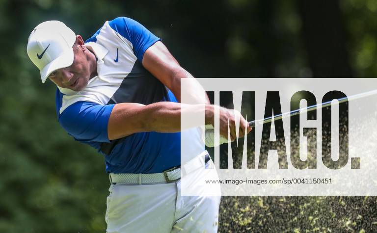 Silvis, Iowa, USA - Jhonattan Vegas tees off on six during the third round of the John Deere Classic at TPC Deere Run in Silvis, Saturday, July 13, 2019. Silvis USA - ZUMAq30_ 20190713_zaf_q30_050