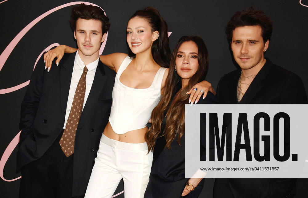 Cruz Beckham, Nicola Peltz Beckham, Victoria Beckham and Brooklyn Peltz Beckham at the Lola movie premiere on 3 02 2024 in Los Angeles Lola movie premiere in Los Angeles