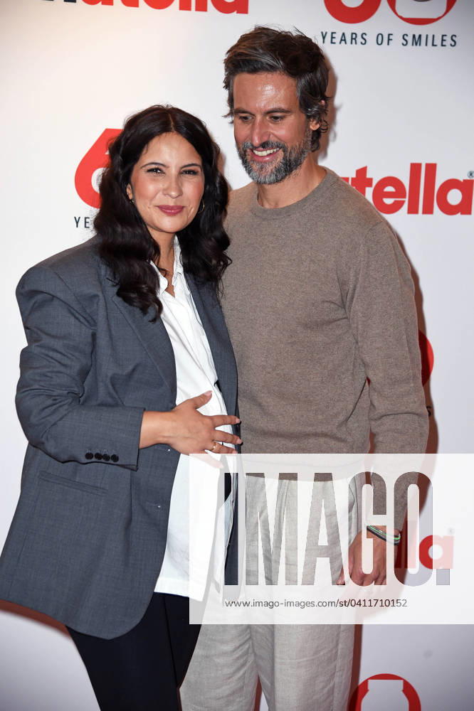 Tom Beck and wife Chryssanthi Kavazi at the World nutella Day 60 years of smiles birthday breakfast at the nutella Pop up Café in the Alsterpavillon in Hamurg on 05 02 2024