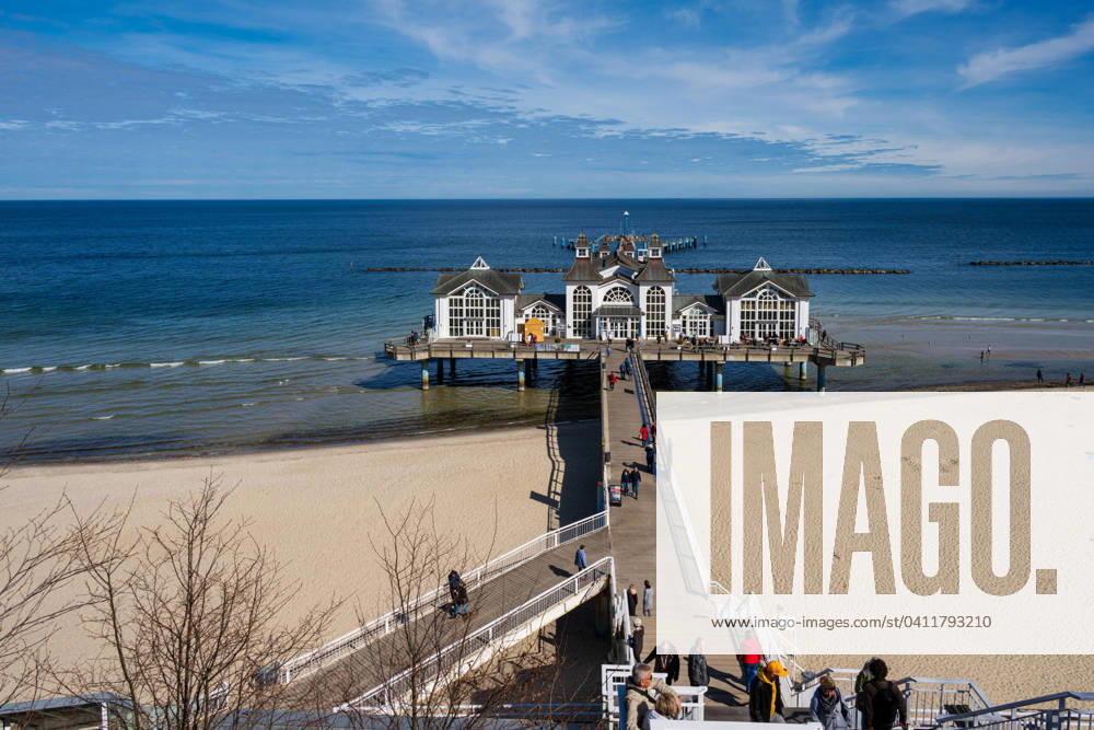 Island of Rügen Ostseebad Sellin the famous pier of Sellin in winter with wonderful sunshine and excellent views over the Baltic Sea