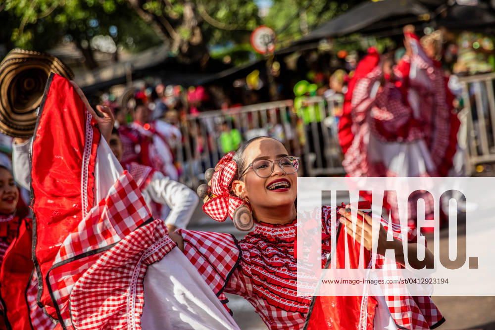 Carnival of Barranquilla in Colombia - 10 Feb 2024 A woman seen dancing during the parade of the carnival. The Barranquilla Carnival is one of the most important folkloric festivals in Colombia, also one of the best-known carnivals in Latin America and an intangible cultural heritage of humanity proclaimed by (United Nations Educational, Scientific and Cultural Organization ) UNESCO in 2003. It is a set of cultures, native, African and Spanish that is reflected in the dances, the masks, the floats, the dresses and the music. Barranquilla Colombia