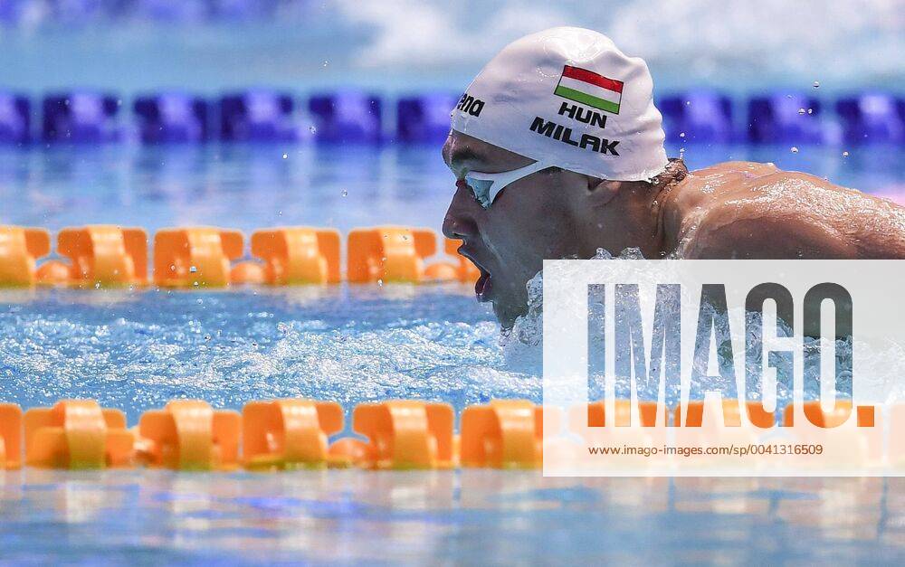 KW30 (190724) -- GWANGJU, July 24, 2019 -- Kristof Milak of Hungary competes during the men s 200m butterfly final at the Gwangju 2019 FINA World Championships in Gwangju, South Korea, July 24, 2019. ) (SP)SOUTH KOREA-GWANGJU-FINA WORLD CHAMPIONSHIPS-SWIMMING-DAY 4 XiaxYifang