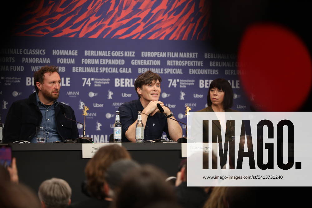 Hotel Grand Hyat 74 Berlinale Press Conference with director, screenwriter and actors of the film Small things like these Tim Mielants, Cillian Murphy, Eileen Walsh