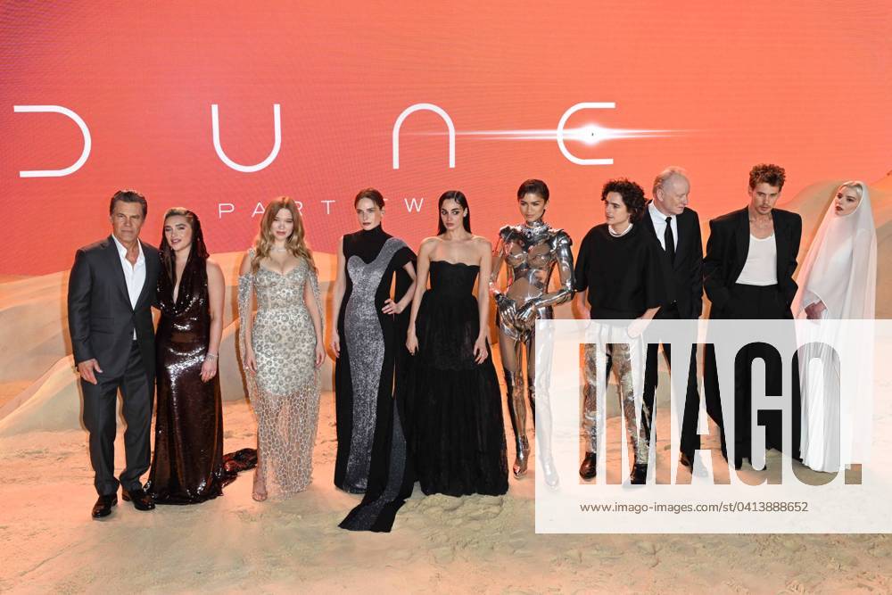 Celebrities arrive for the premiere of Dune: Part Two at Leicester Square Gardens in central London Featuring: Josh Brolin, Florence Pugh, LÃ a Seydoux, Rebecca Ferguson, Souheila Yacoub, Zendaya, TimothÃ e Chalamet, Stellan Skarsgard, Austin Butler, Anya Taylor-Joy Where: London, United Kingdom When: 15 Feb 2024 Credit: Cover Images . NOT FOR USE BY NEWSPAPERS BASED IN THE UK.