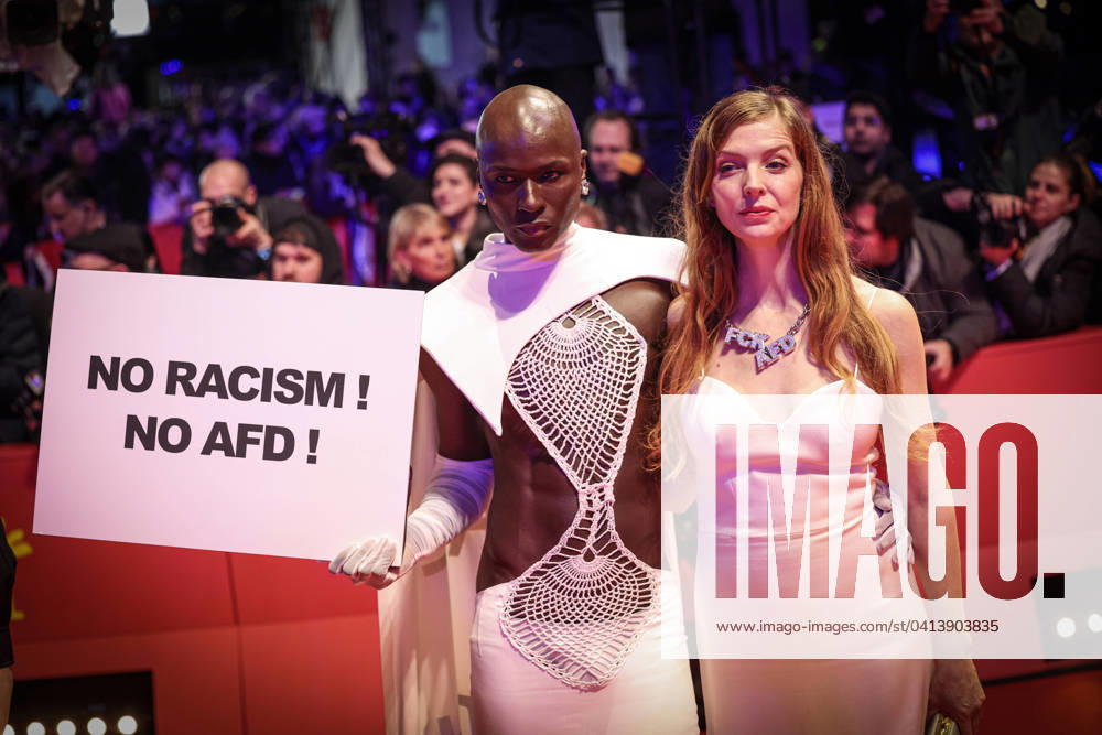 74 Berlin International Film Festival Festival Opening Papis Loveday and Pheline Roggan Chain FCK AFD Festival Opening and Premiere Small Things Like These Small Things Like These at the Berlinale 2024 74 Berlin International Film Festival at the Berlinale Palast in Berlin