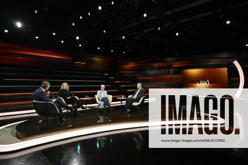 Talk round at Markus Lanz , ZDF 02 24 her Markus Lanz, Linda Teuteberg, Ulrike Herrmann and Christoph Schell from left on February 13, 2024 in Markus Lanz , ZDF TV television talk show talk show Germany german german