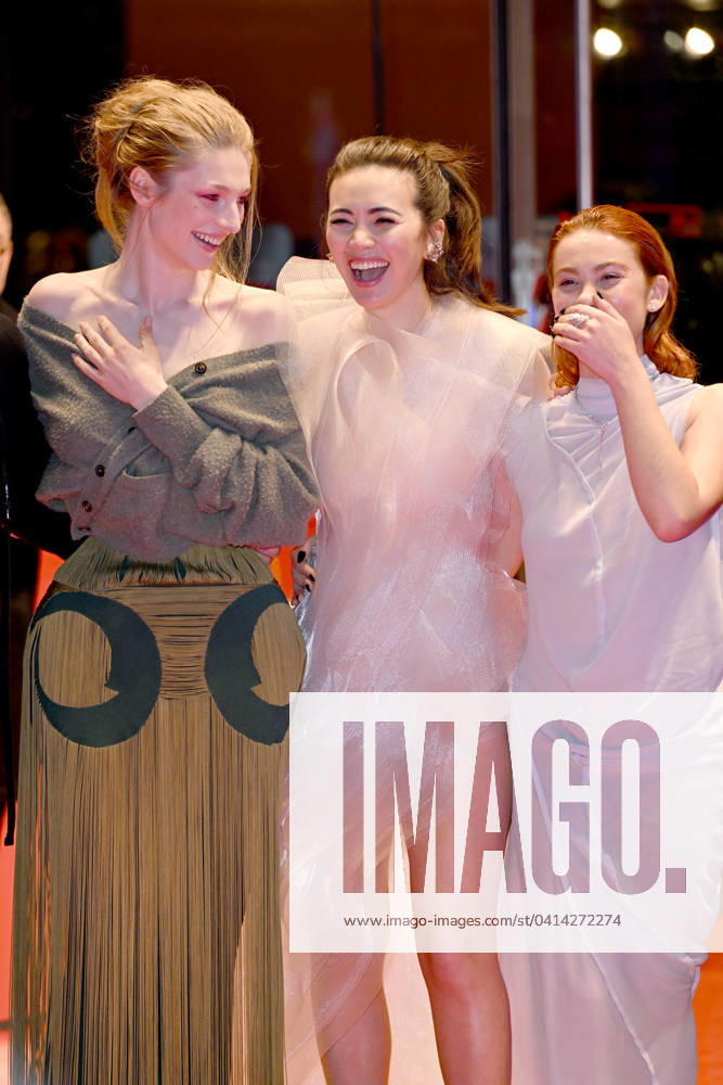 Hunter Schafer, Jessica Henwick and Greta Fernandez attend the screening for Cuckoo during the 74th Berlin International Film Festival at the Grand Hyatt Hotel in Berlin. FEBRUARY 16th 2024 PTYx2469