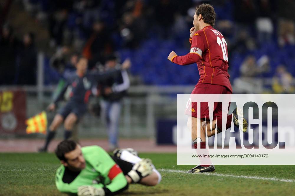 Francesco Totti (AS Rom, re.) - Torjubel - Fußball EC 1 Herren Champions League 2008 2009, Roma - Girondins de Bordeaux 2:0 Gruppe Rom Freude, Enttäuschung,