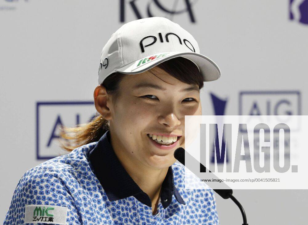 Golf: Women s British Open Hinako Shibuno of Japan speaks after playing the third round of the Women s British Open at Woburn Golf Club in Milton Keynes, England, on Aug. 3, 2019. Shibuno held a two-shot lead after 54 holes.