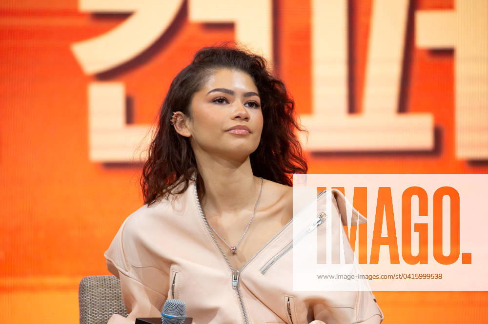 Zendaya, Feb 21, 2024 : American actress Zendaya attends a press conference for the epic science fiction movie Dune: Part Two in Seoul, South Korea. , aflo_244678745.jpg,