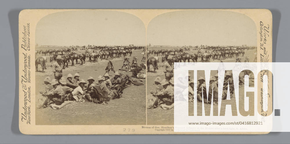 British soldiers rest after a fight with the mud river, South Africa, Anonymous, 1900 stereograph Modderrivierpublisher: New York (city) (possibly) cardboard. paper albumen print the soldier off duty. resting - BB - out of doors. after the battle Modder River