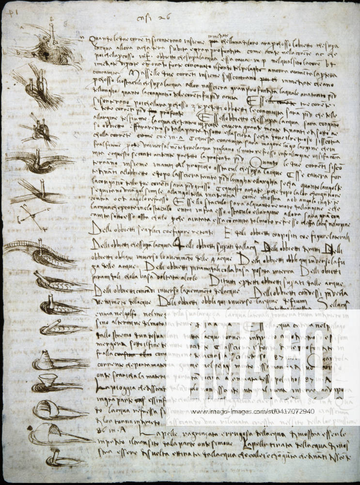 Codex Leicester: Water Flow Leonardo da Vinci (1452-1519 Italian) Drawing Armand Hammer Foundation, Los Angeles