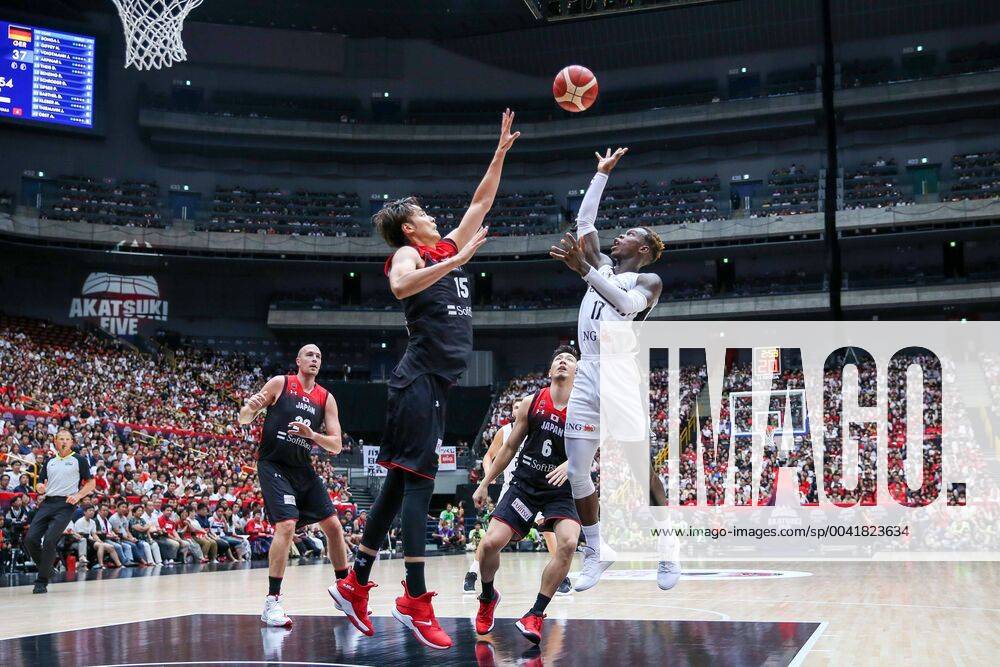 L r in duel, action, with Joji Takeuchi 15 Japan and Dennis Schroeder 17 Germany, Oklahoma City Thunder, NBA , Japan vs Germany, basketball, test match, FIBA World Cup 2019, 24 08 2019 Saitama Tokyo Japan