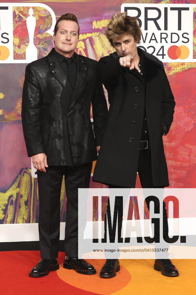 Tre Cool and Billie Joe Armstrong from Green Day at the 44 BRIT Awards 2023 at the O2 Arena London, 02 03 2024 Foto:xD.xFuturexImagex brit_awards_4100
