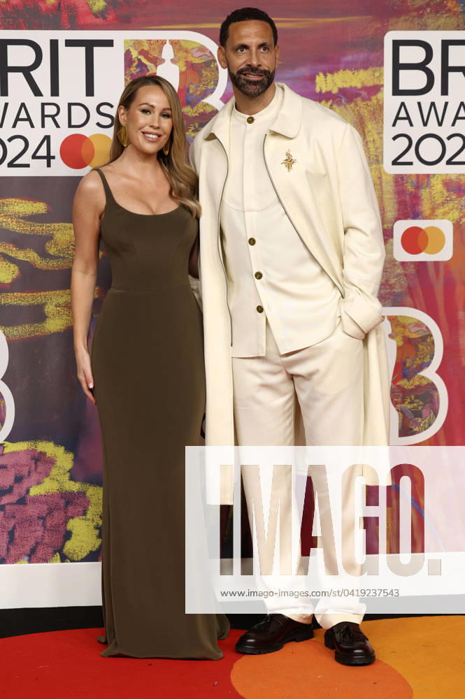 Rio Ferdinand with wife Kate Ferdinand at the 44 BRIT Awards 2023 at the O2 Arena London, 02 03 2024 Foto:xD.xFuturexImagex brit_awards_4119