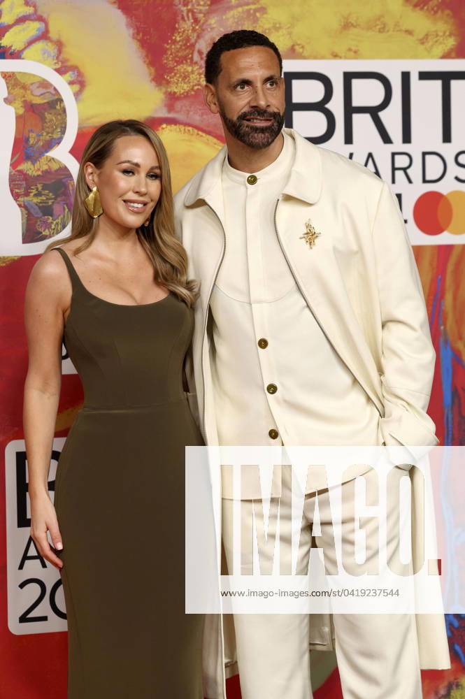 Rio Ferdinand with wife Kate Ferdinand at the 44 BRIT Awards 2023 at the O2 Arena London, 02 03 2024 Foto:xD.xFuturexImagex brit_awards_4120