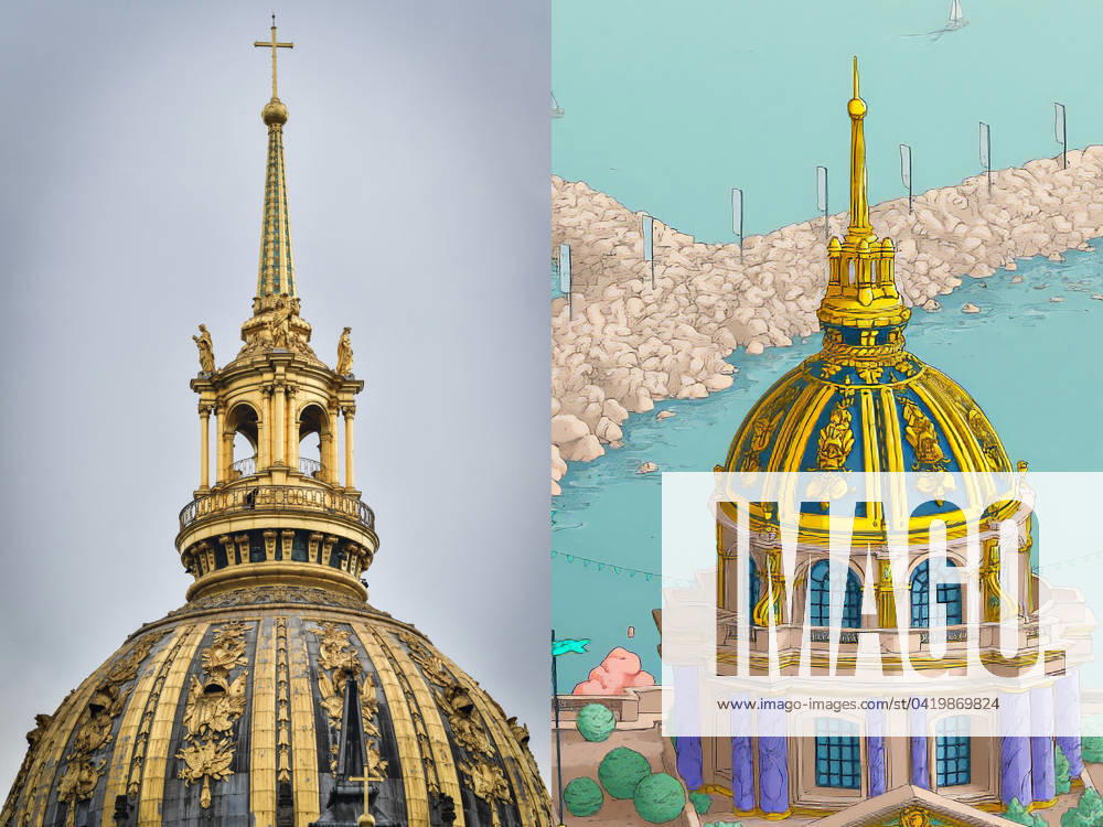 The Invalides Dome Cross Replaced By An Arrow On The Official Poster The Invalides Dome cross replaced by an arrow on the official poster. Ugo Gattoni, the designer of the Olympic Games poster, has replaced the cross at the top of the DÃ me des Invalides with a simple arrow, which has provoked numerous reactions. The Olympic Committee and the artist deny any political or religious intent. - FILE - This photograph shows the Dome des Invalides during a military honors ceremony to Emir of Qatar Sheikh Tamim bin Hamad Al Thani at the main courtyard of Les Invalides in Paris on February 27, 2024. Photo by ABACAPRESS.COM Paris Ile-de-France France