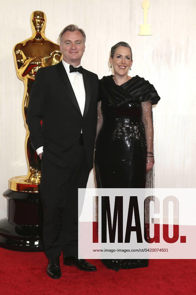 Christopher Nolan with wife Emma Thomas at the 2024 96th Annual Academy Awards at the Dolby Theatre Los Angeles, 10 03 2024 Foto:xJ.xFuturexImagex oscars_0658