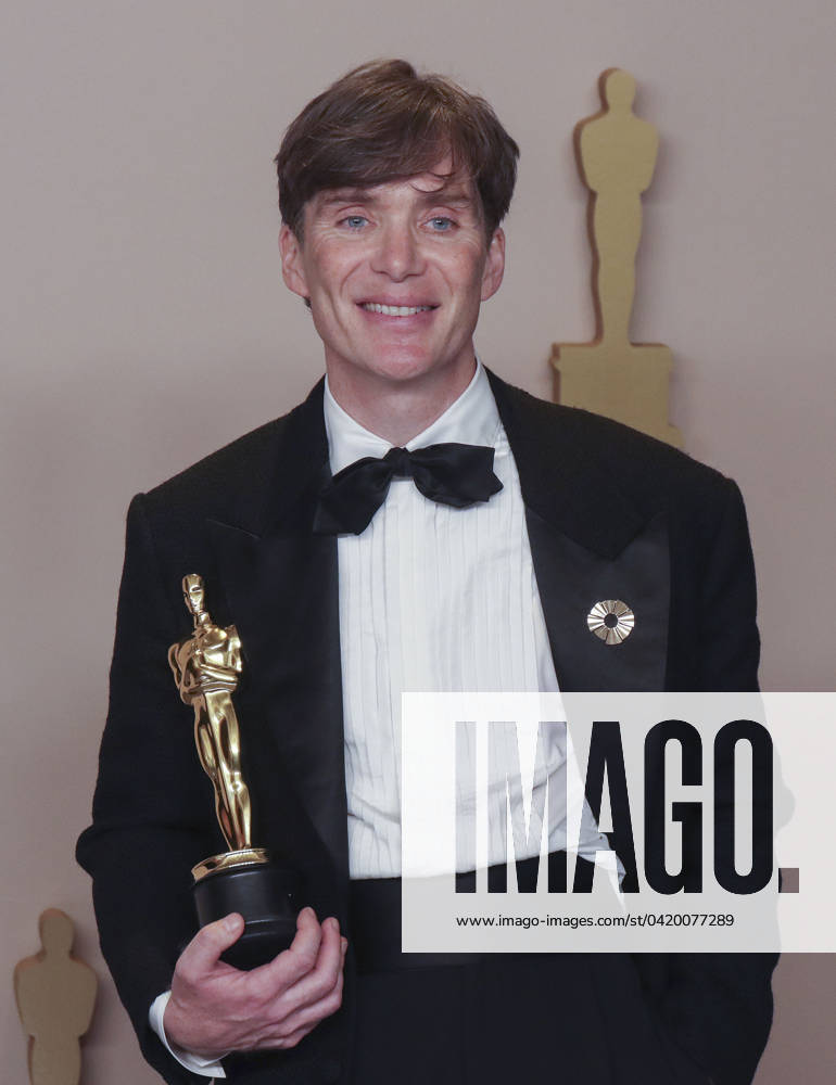 Cillian Murphy, winner of the Best Actor in a Leading Role award for â€oeOppenheimer†in the press room of the 96th Annual Academy Awards on Sunday March 10, 2024 at the Dolby Theater in Hollywood, California. BURT HARRIS BNS PI Hollywood USA - ZUMAp124 20240310_zaa_p124_395