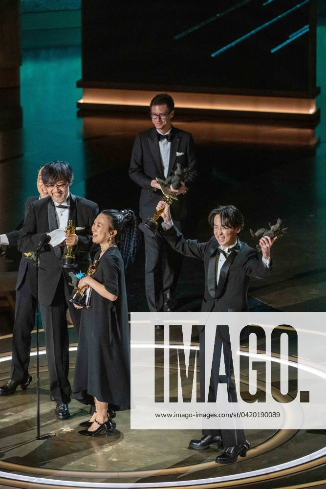 96th Oscars, Academy Awards Masaki Takahashi, Takashi Yamazaki, Kiyoko Shibuya and Tatsuji Nojima accept the Oscar® for Visual Effects during the live ABC telecast of the 96th Oscars® at the Dolby® Theatre at Ovation Hollywood on Sunday, March 10, 2024., Credit:Avalon.red Avalon United States of America, CA, Hollywood