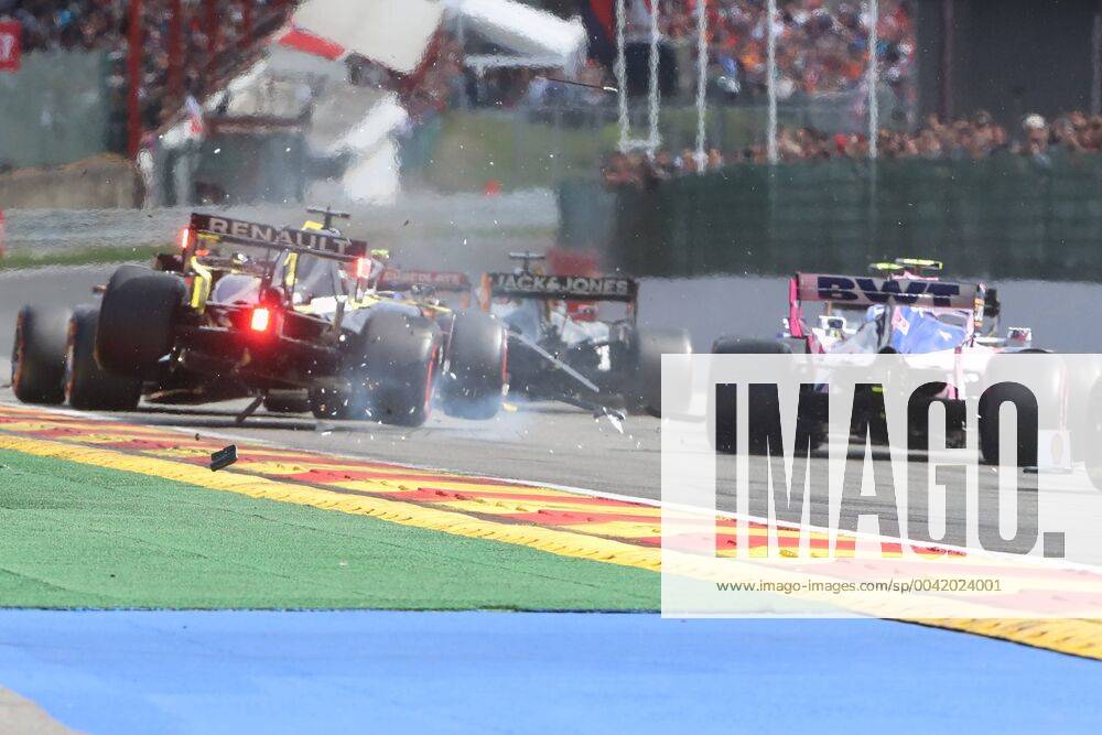 Illustration picture shows an incident at the start of the Spa-Francorchamps Formula One Grand Prix of Belgium race, in Spa-Francorchamps, Sunday 01 September 2019. BENOITxDOPPAGNE x05653498x