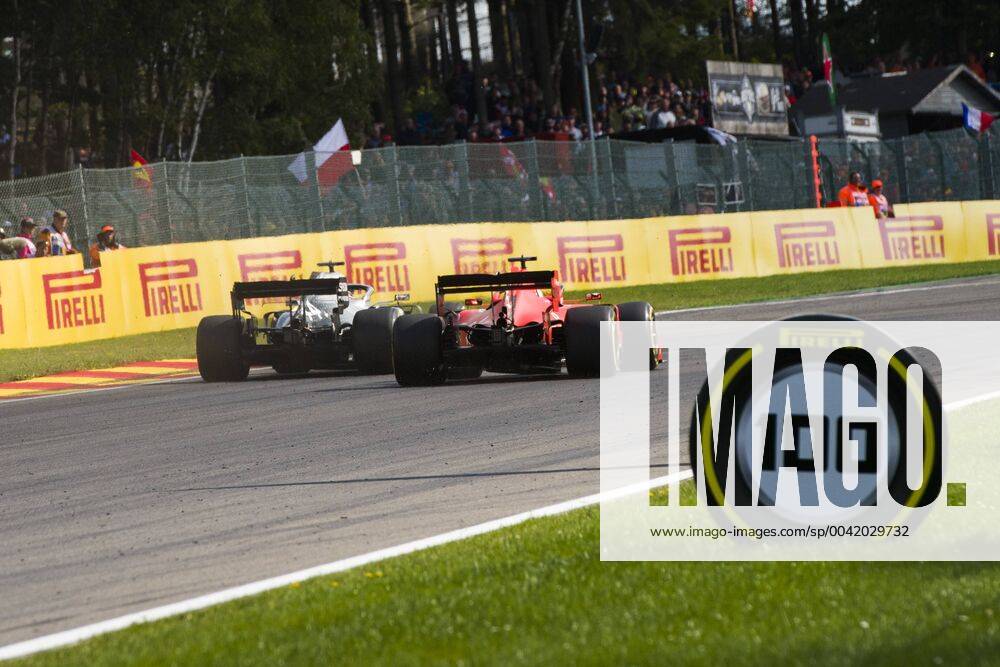 Mercedes British driver Lewis Hamilton takes the second place ahead and Ferrari s German driver Sebastian Vettel during the Spa-Francorchamps Formula One Grand Prix of Belgium race, in Spa-Francorchamps, Sunday 01 September 2019. NICOLASxLAMBERT x05653786x