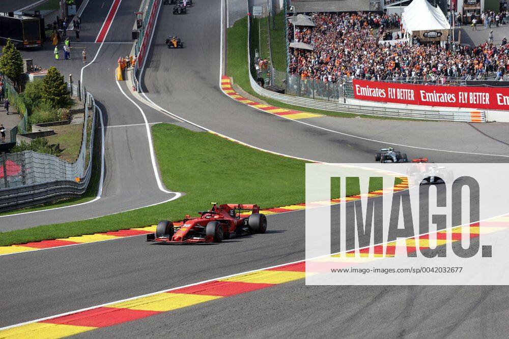 Photo4 LaPresse 01 09 2019 Spa Francorchamps, Belgio Grand Prix Formula One Belgio 2019 In the pic: Charles Leclerc (MON) Scuderia Ferrari SF90, Lewis Hamilton (GBR) Mercedes AMG F1 W10, Sebastian Vettel (GER) Scuderia Ferrari SF90