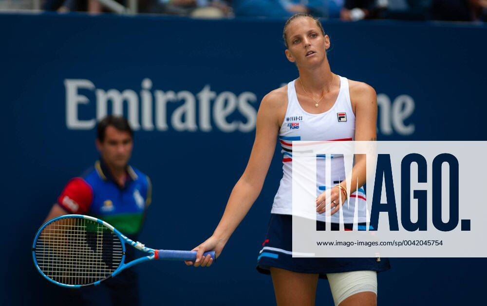 Karolina Pliskova of the Czech Republic in action during her fourth-round match at the 2019 US Open Grand Slam tennis tournament against Johanna Konta of Great Britain US Open 2019, Tennis, New York City, United States, Sep 1 - ZUMAa181 20190901_zaa_a181_213