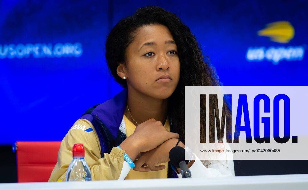 Naomi Osaka of Japan talks to the media after losing her fourth-round match at the 2019 US Open Grand Slam tennis tournament against Belinda Bencic of Switzerland US Open 2019, Tennis, New York City, United States, Sep 2 - ZUMAa181 20190902_zaa_a181_087