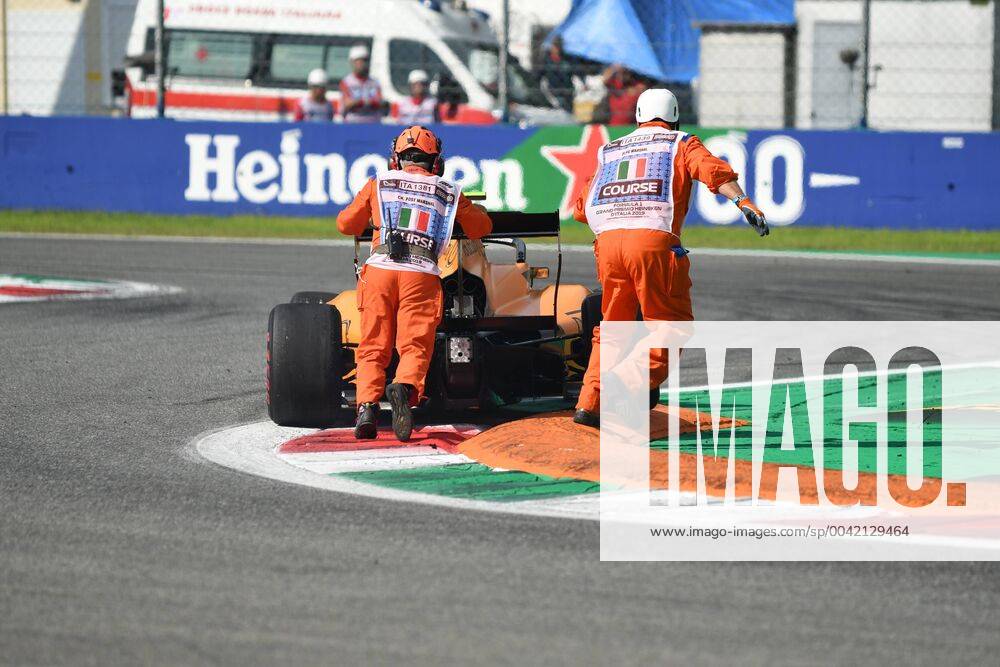 Alessio Deledda 24 spins and remains on the curb, FIA Formula 3, 1 race, Formula 1, Grand Prix of Italy, 07 09 2019 Formula 1, Grand Prix of Italy, 07 09 2019 Monza