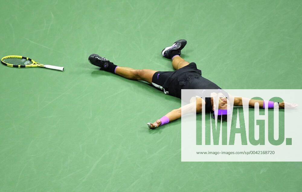 (190909) -- NEW YORK, Sept. 9, 2019 -- Rafael Nadal of Spain celebrates after the men s singles final match between Rafael Nadal of Spain and Daniil Medvedev of Russia at the 2019 US Open in New York, the United States, Sept. 8, 2019. ) (SP)US-NEW YORK-TENNIS-US OPEN-MEN S SINGLES-FINAL LiuxJie