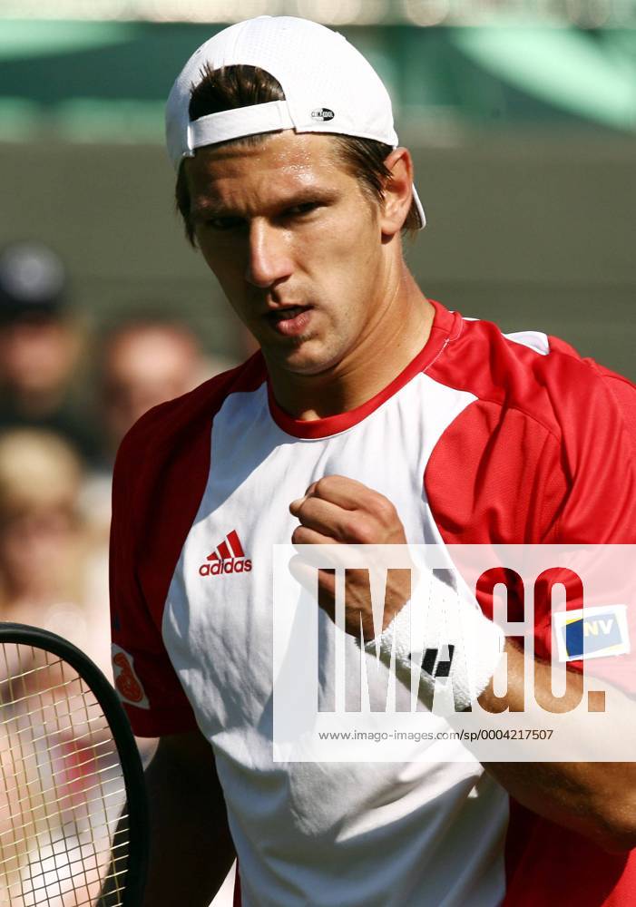 Jürgen Melzer (Österreich) jubelt - Tennis Herren Davis Cup 2008, DavisCup, Relegation Einzelbild London Freude,