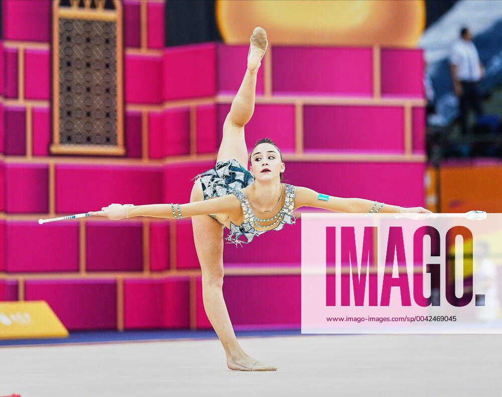 Â Alina Adilkhanova of Kazakstan during the 37th Rhythmic gymnastics, Rhythmische Sportgymnastik, RSG World Championships match between and Day 3 at the National Gymnastics Arena in Baku, Azerbaijan. CSM. Day 3 - 37th Rhythmic Gymnastics World Championships - ZUMAc04_ 20190919_zaf_c04_068