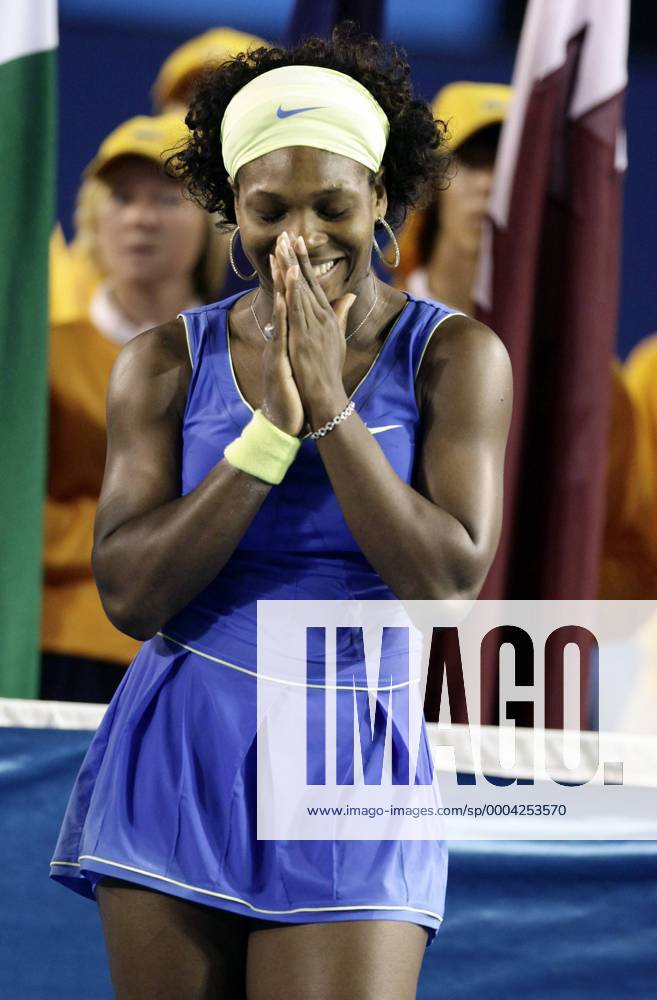 Serena Williams (USA) jubelt über ihren Sieg bei den Australian Open 2009 Tennis Damen Australian Open 2009, Grand Slam, WTA Tour, Finale Einzelbild Melbourne Glück, Freude,