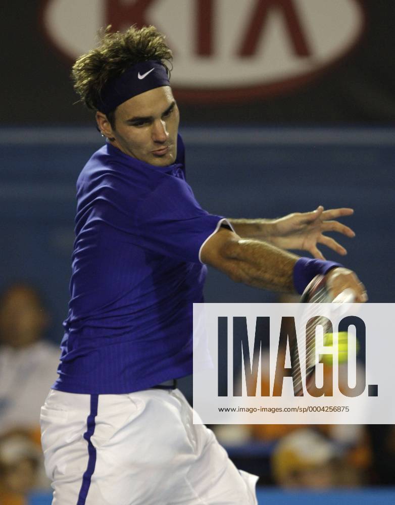 Roger Federer (Schweiz) Tennis Herren Australian Open 2009, ATP, Tour, Grand Slam, Finale Einzelbild Melbourne Dynamik,