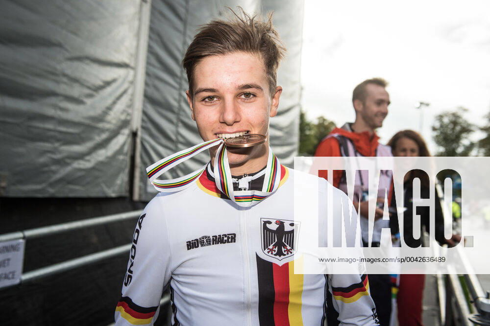 Marco Brenner GER wins third place in the Individual Time Trial at the Roads World Cycling Championships in Yorkshire 2019 Joy Emotions Mimic Gestic Landscape Landscape Horizontal Event Event Roads Cycling World Championships Yorkshire Individual Time Trial Juniors Men Harrogate to Harrogate 27 6 km Location Harrogate Region Yorkshire Land Country Great Britain Date 23 09 2019 Stiehl Photography