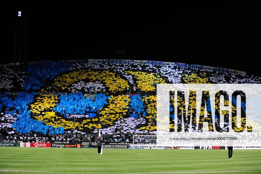 Fanchoreografie Olympique Marseille - (pan29845) Fußball Herren Ligue 1 2008 2009, 1. Französische Liga, Olympique de Marseille, OM Totale Marseille