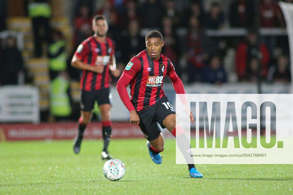 Jordon Ibe of Bournemouth (10) during the EFL Carabao Cup match between Burton Albion and Bournemouth at the Pirelli Stadium, Burton upon Trent, England on 25 September 2019.