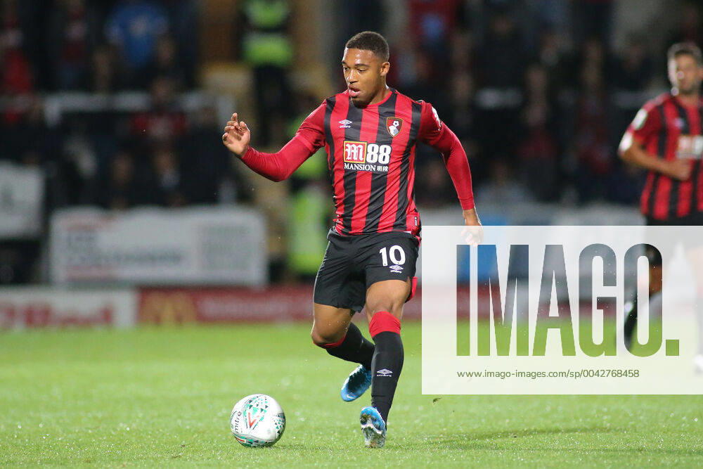 Jordon Ibe of Bournemouth (10) during the EFL Carabao Cup match between Burton Albion and Bournemouth at the Pirelli Stadium, Burton upon Trent, England on 25 September 2019.