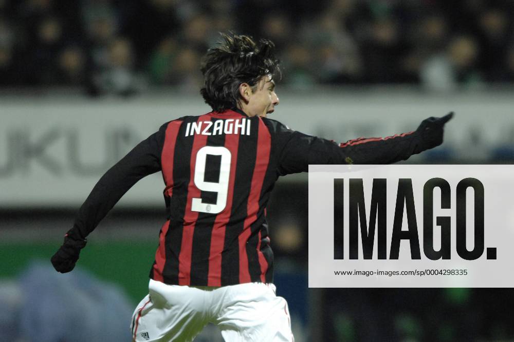 Filippo Inzaghi (AC Mailand) - Torjubel Fußball EC 3 Herren UEFA Cup 2008 2009, Pokal, Europapokal, AC Mailand, Milan Einzelbild Bremen Freude,