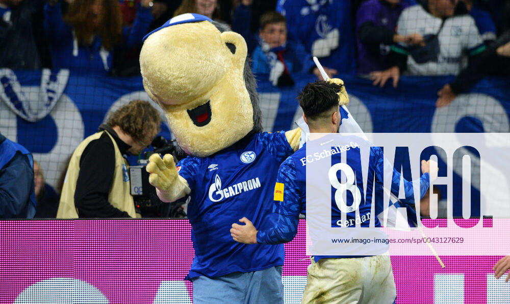 Soccer, Bundesliga, Germany, Men, Season 2019 2020, 7 Matchday, VELTINS Arena Gelsenkirchen FC Schalke 04, S04 blue 1 FC Cologne red Jubilation Suat Serdar S04 after his goal to 1 0 Jubilation, joy, action DFL REGULATIONS PROHIBIT ANY USE OF PHOTOGRAPHS AS IMAGE SEQUENCES AND OR QUASI VIDEO