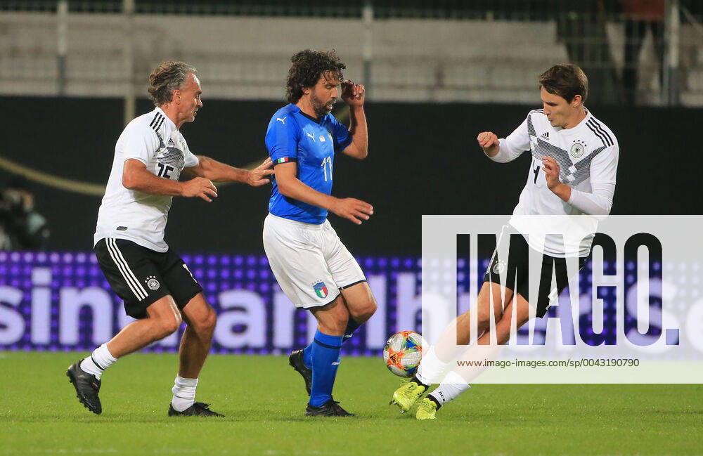 DFB All Stars vs. Azzuri Legends, Sportpark Ronhof Fuerth, football, sport, in picture Maurizio Gaudino DFB All Stars , Damiano Tommasi Azzuri All Stars and Philipp Wollscheid DFB All Stars