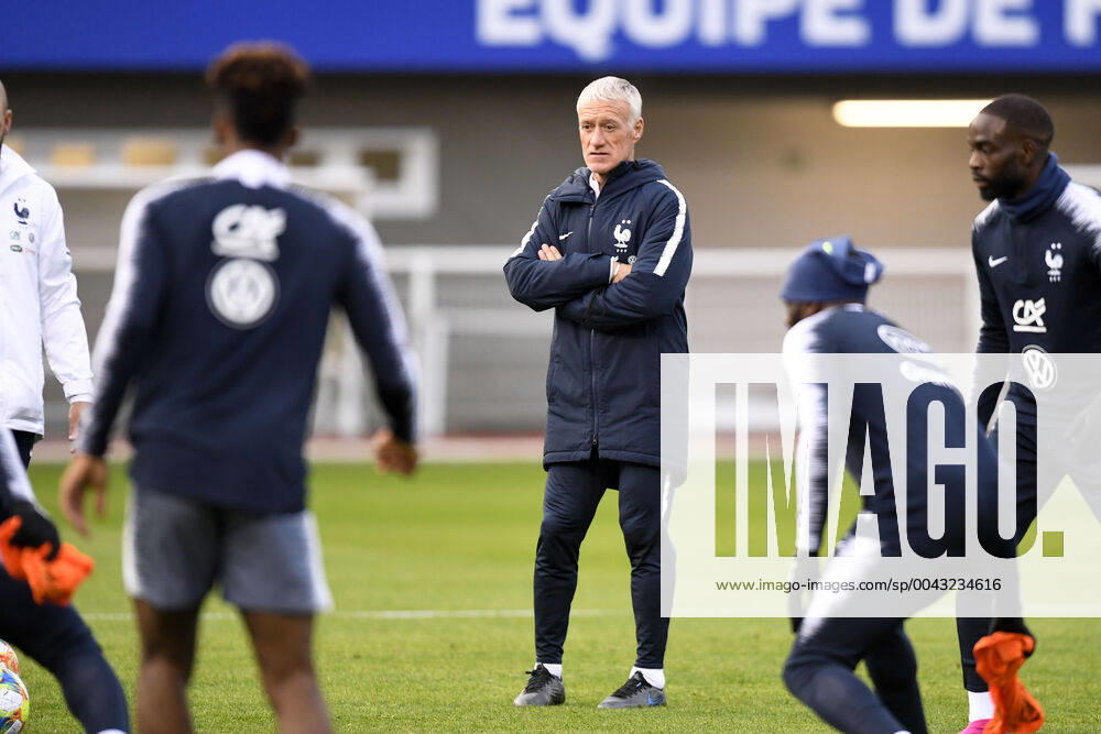 DIDIER DESCHAMPS (SELECTIONNEUR FRANCE) FOOTBALL : Equipe de France - Entrainement - 08 10 2019 AnthonyBIBARD FEP Panoramic