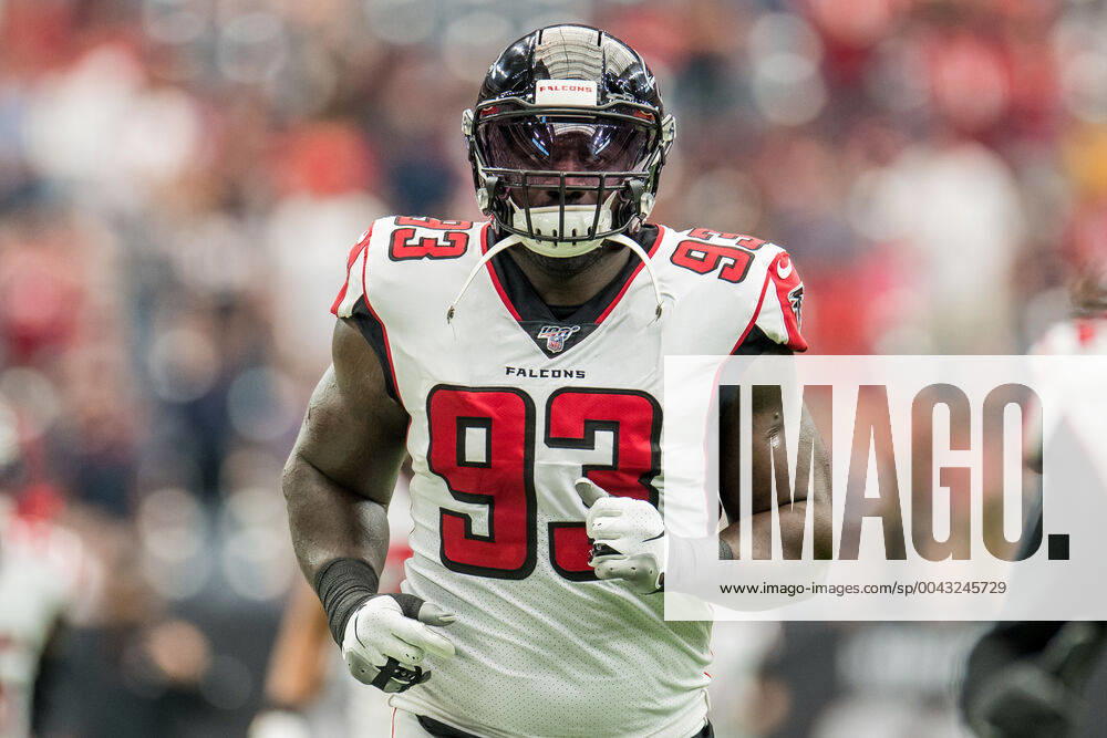 Atlanta Falcons defensive end Allen Bailey (93) prior to an NFL, American Football Herren, USA football game between the Houston Texans and the Atlanta Falcons at NRG Stadium in Houston, TX. The Texans won the game 53 to 32... CSM NFL 2019: Falcons vs Texans OCT 06 - ZUMAc04_ 20191006_zaf_c04_409