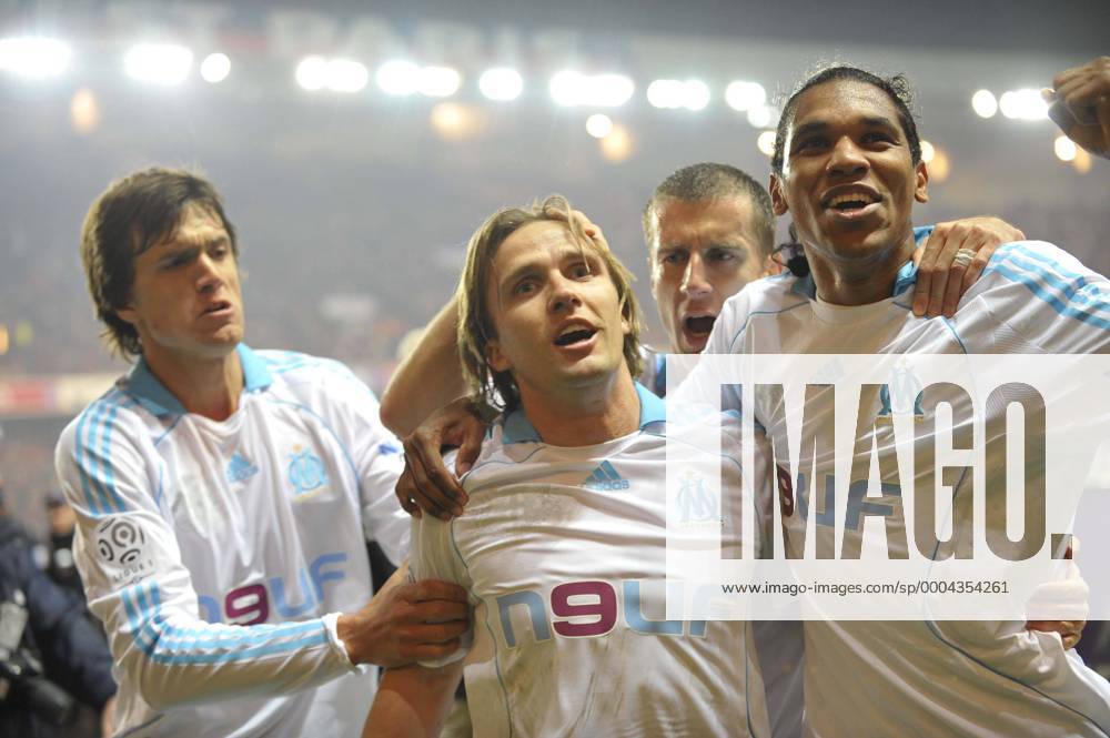 Boudewijn Zenden (Marseille, Mitte) - Torjubel - Fußball Herren Ligue 1 2008 2009, 1. Französische Liga, Olympique de Marseille, OM Gruppe Paris Freude,